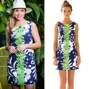 Lilly Pulitzer Delia navy shift dress sz 10